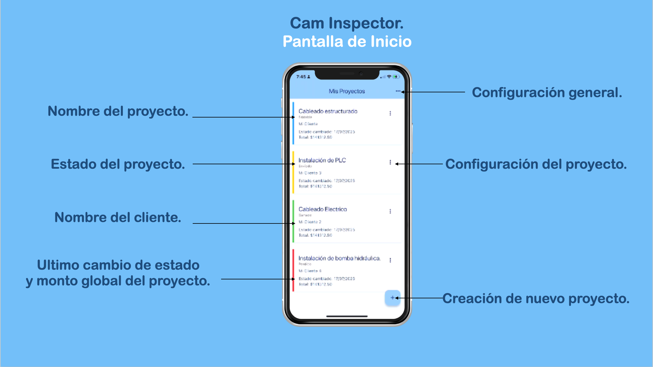 Pantalla de inicio
